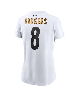 Women's Aaron Rodgers White Pittsburgh Steelers Name Number T-Shirt