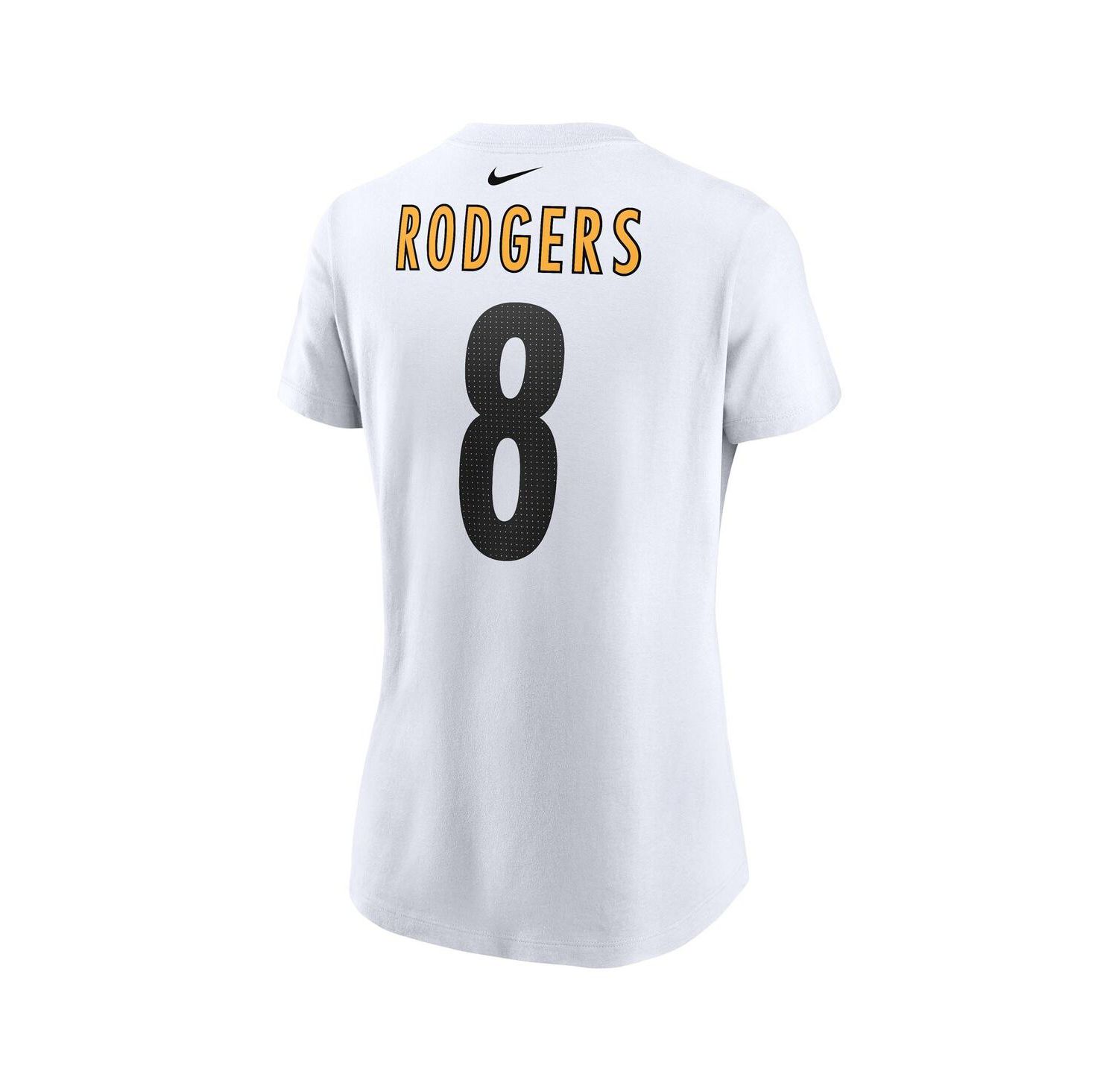 Women's Aaron Rodgers White Pittsburgh Steelers Name & Number T-Shirt