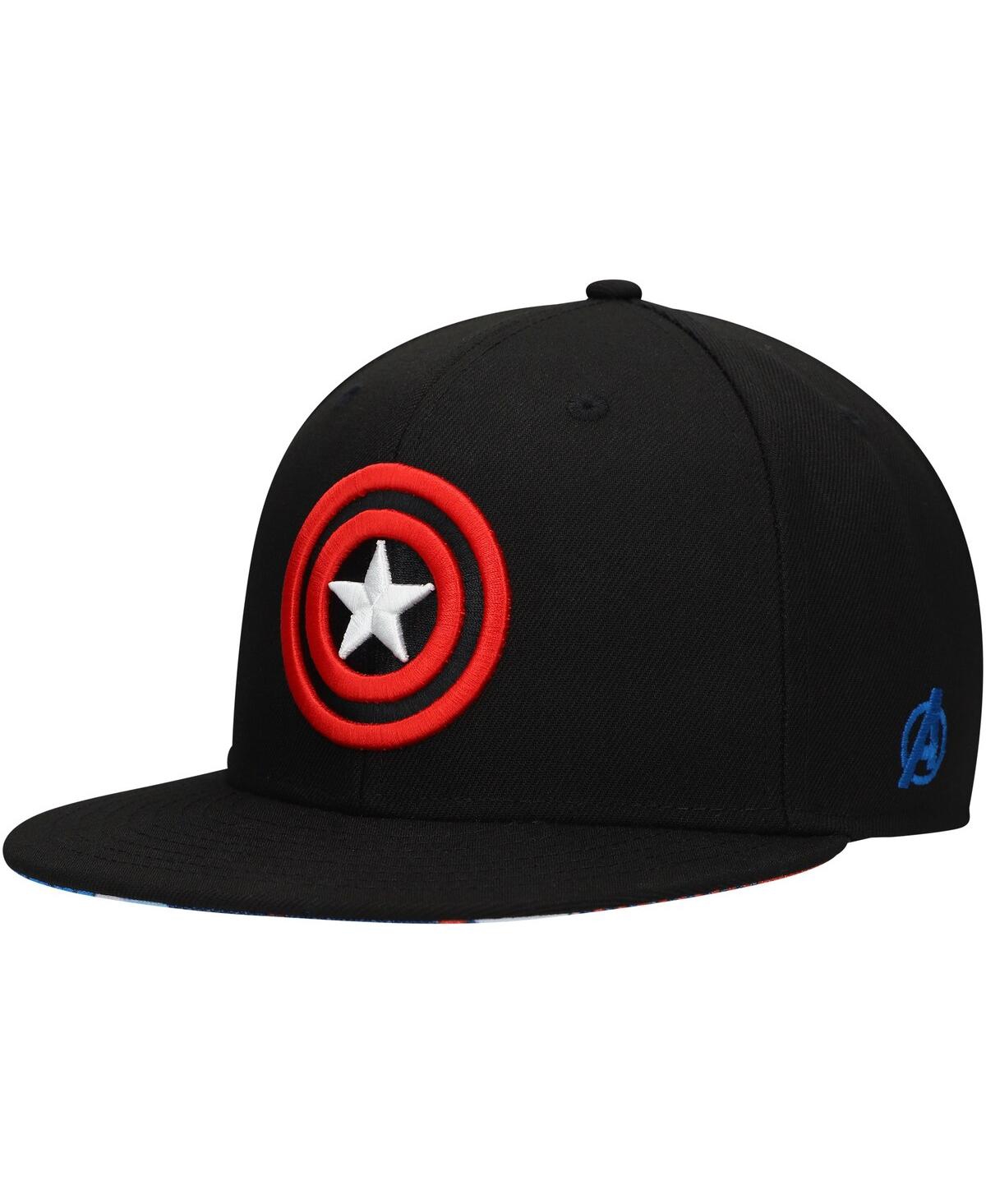 Lids Big Boys and Girls Black Captain America Marvel 60th Anniversary Snapback Hat