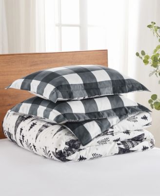 Home Merry and Bright Northern Star Reversible 3-Pc. Duvet Cover Set, Queen