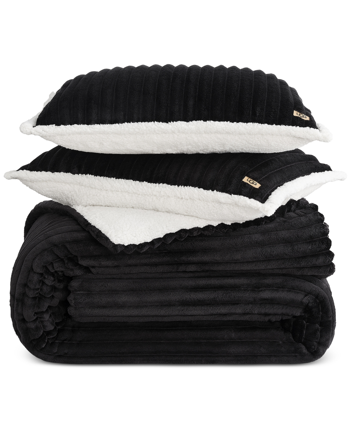 Ugg Avery Ribbed 3-pc. Comforter Set, King In Black