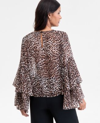 Petite Ruffled-Sleeve Blouse, Macy's Exclusive