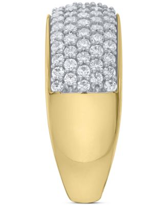 Men's Diamond Pav&eacute; Cluster Ring (2 ct. t.w.) in Sterling Silver & 14k Gold-Plate