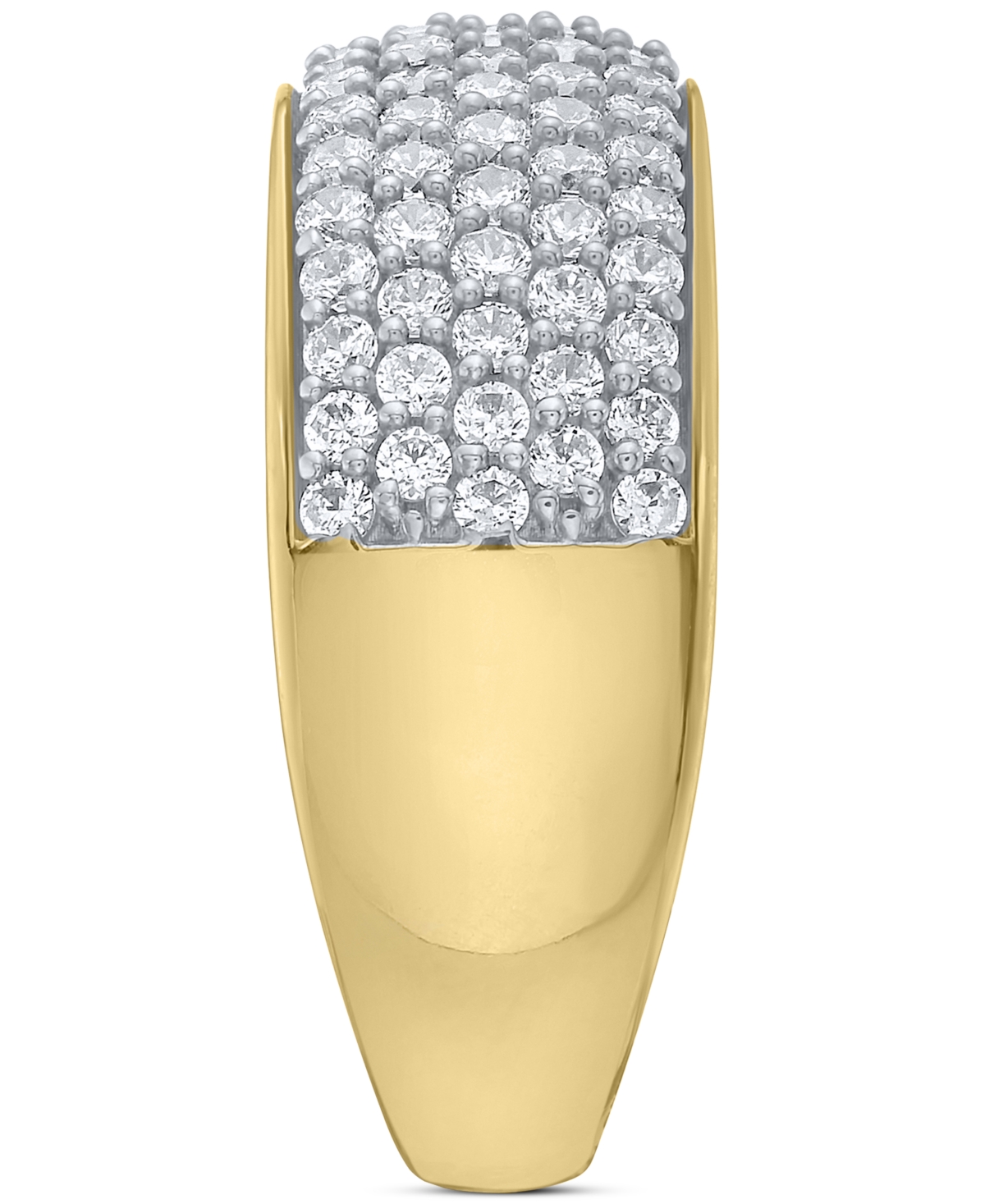 Macy's Men's Diamond Pave Cluster Ring (2 Ct. T.w.) In Sterling Silver & 14k Gold-plate