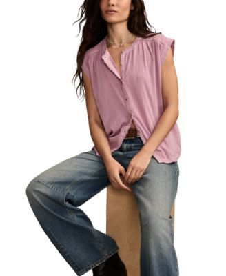 Women's Dolman Ruffle Button Down Top