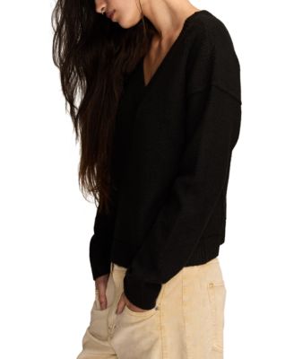 Women's Waffle V-Neck Sweater