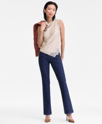 Women's Lace-Trim Cowl-Neck Sleeveless Top, Macy's Exclusive