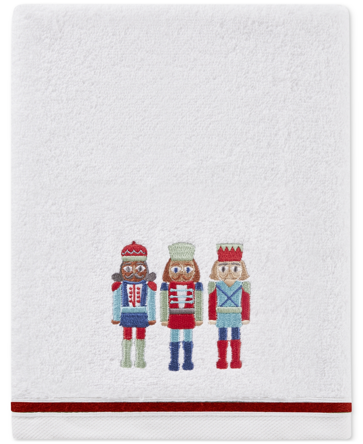 Decor Studio Holiday Nutcrackers Turkish Cotton 2-pc. Hand Towel Set, 16" X 28" In White