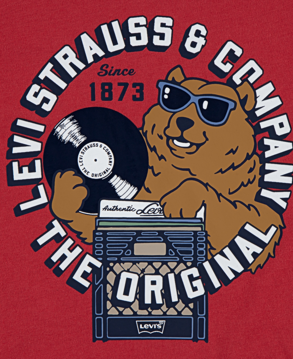 Levi's Big Boys Play That Record Short Sleeve T-shirt In Red