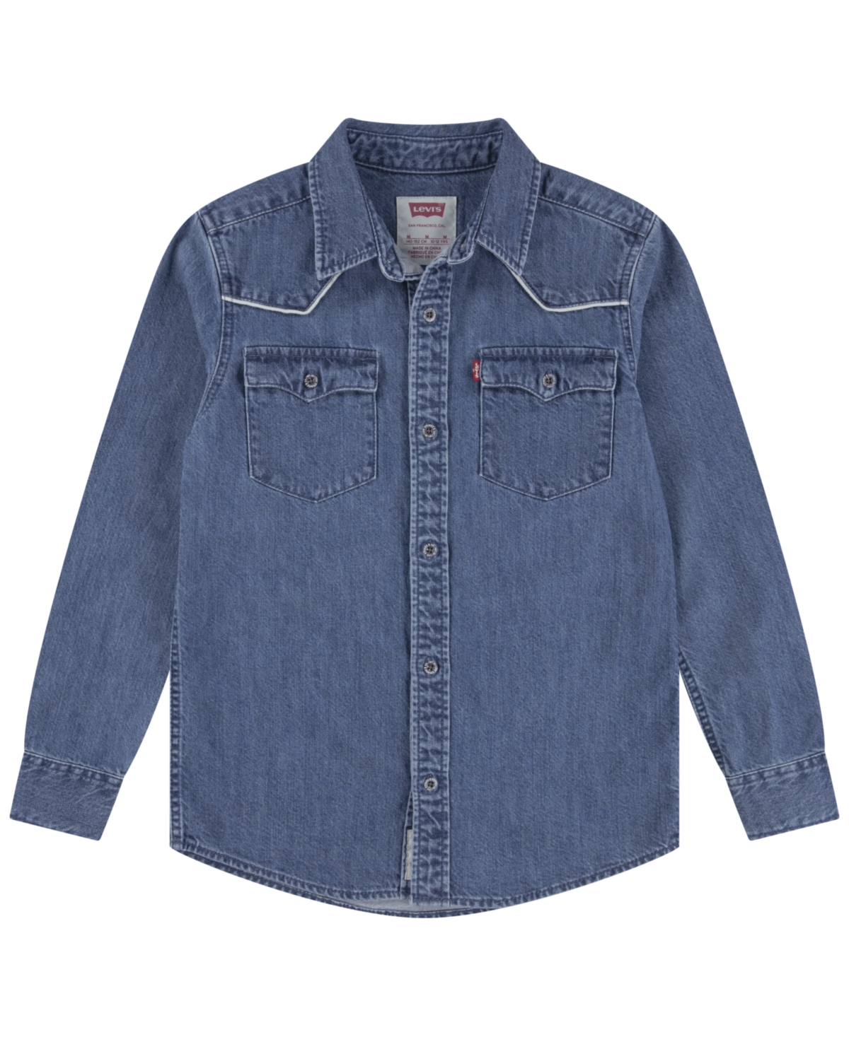 Levi's Boys 2T-7 Logo Western Denim Twill Long Sleeve Shirt