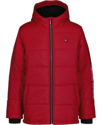 Tommy Hilfiger - Big Boys Sleeve Logo Full Zip Puffer Jacket