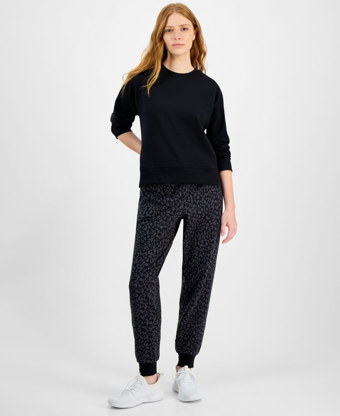 Женский свитшот ID Ideology Crewneck Vented-Hem, цвет: Чёрный — фото 2