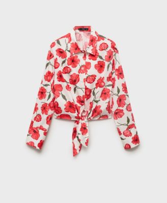 Women's Floral-Print Poplin Shirt