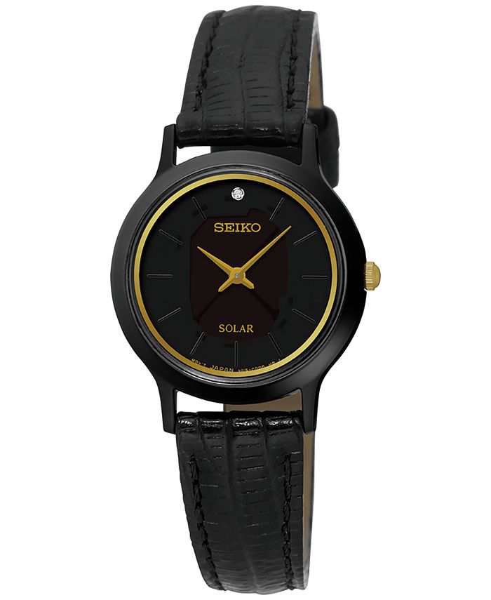 Seiko women's leather strap solar dress watch shop