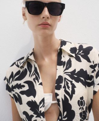 Women's Floral Print Shirt Dress