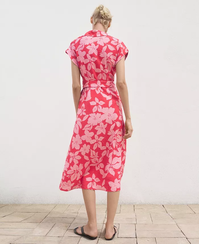 Women's Floral Print Shirt Dress - thumbnail 4