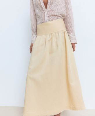 Women's Frayed Ends Midi Skirt
