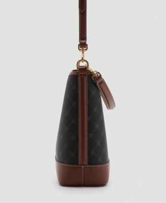 Women's Large Contrast Print Bucket Bag