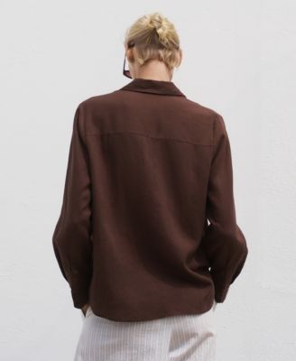 Women's Linen Blend Straight Shirt