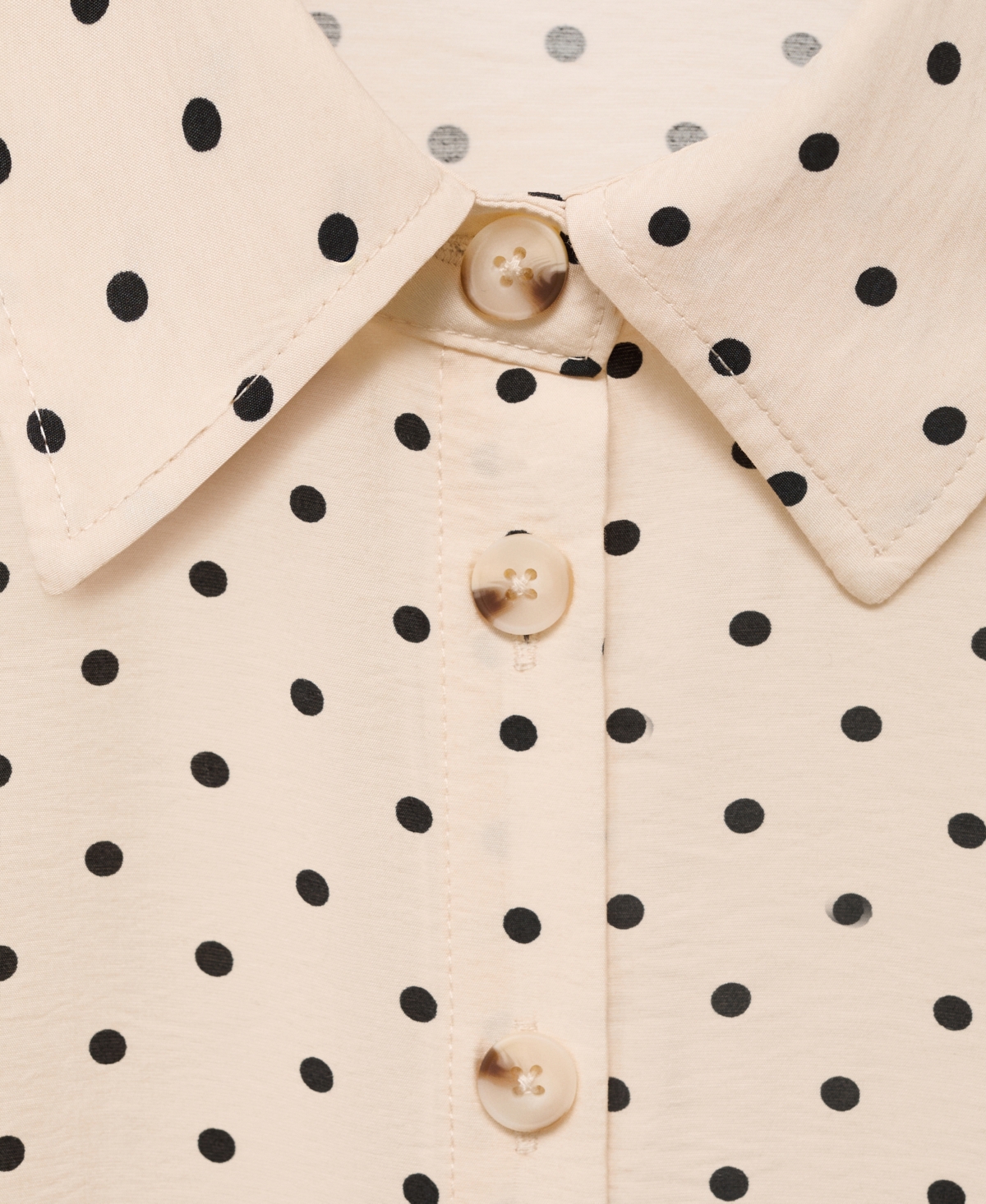 Mango Polka Dot Shirtdress In White