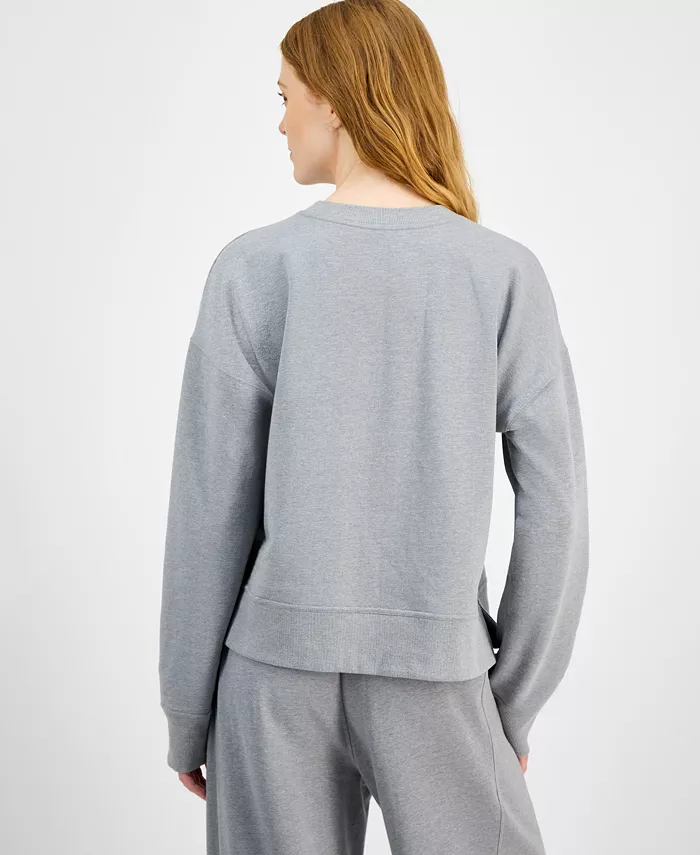 Women's Crewneck Vented-Hem Sweatshirt - thumbnail 4