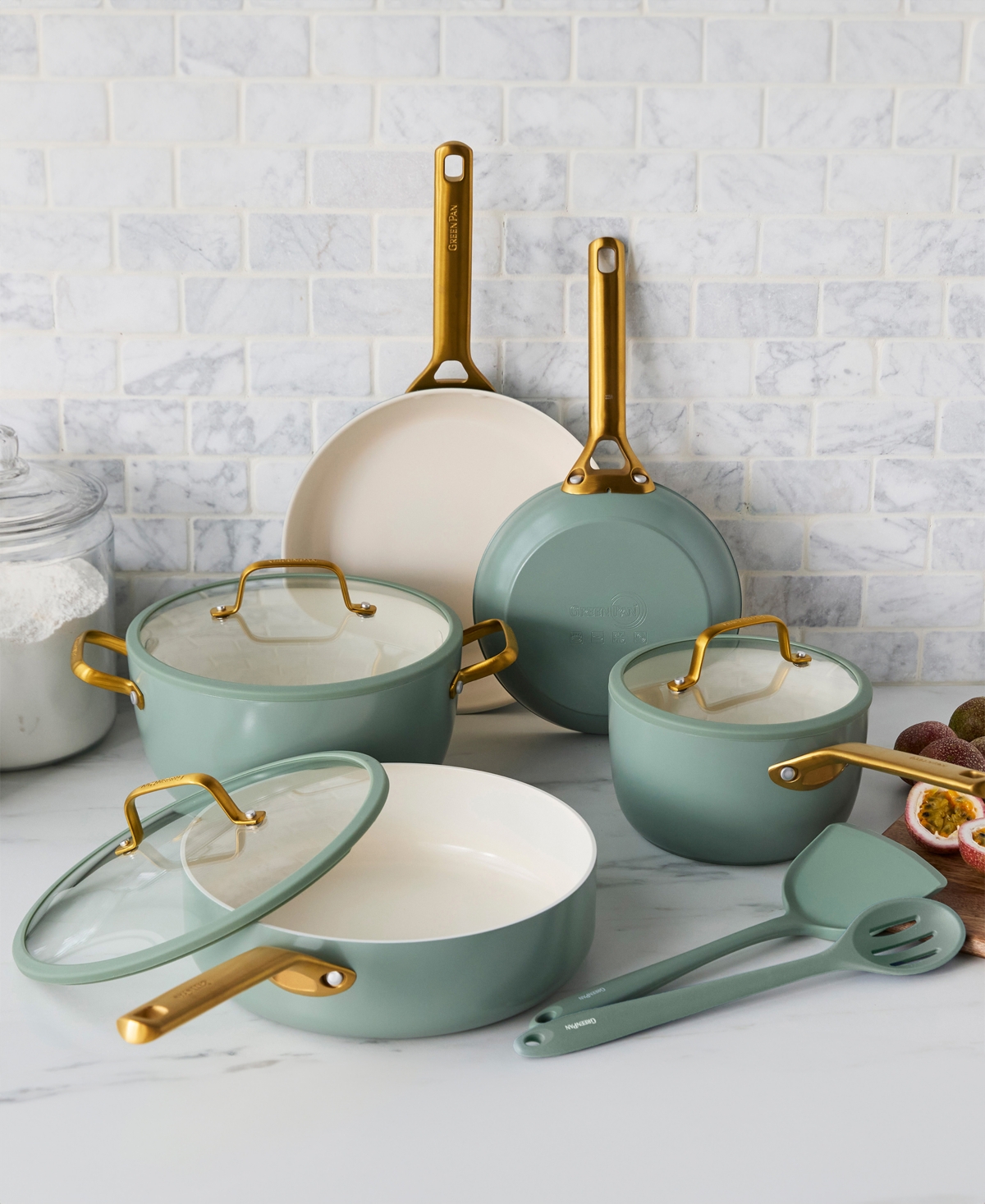 Greenpan Reserve 10-pc. Nonstick Cookware Set In Green