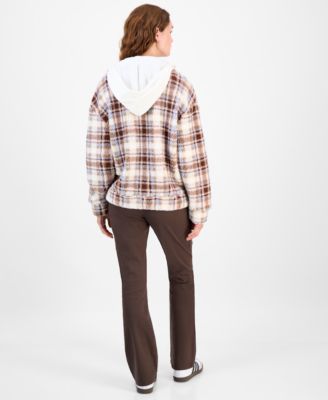 Juniors' High-Rise Twill Bootcut Cargo Pants 