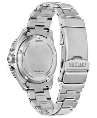 Men's Eco-Drive Promaster Dive Silver-Tone Stainless Steel Bracelet Watch, 41mm