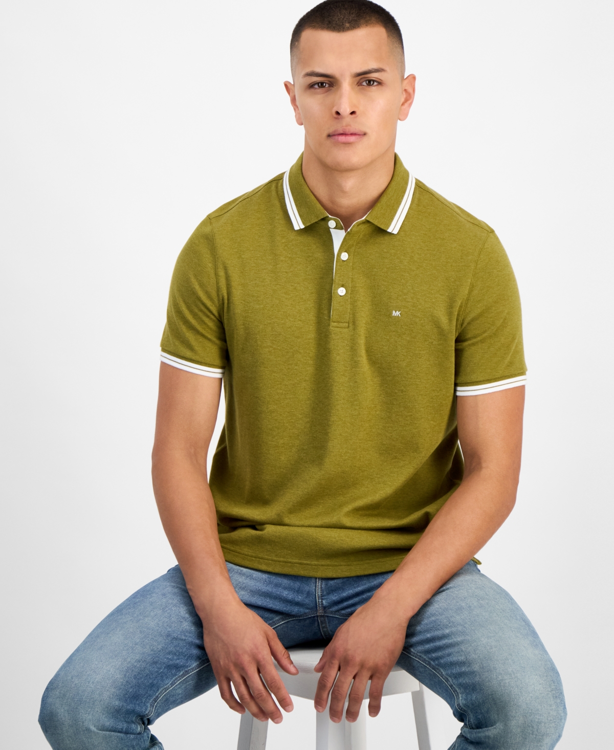 Michael Kors Men's Greenwich Polo Shirt In Green