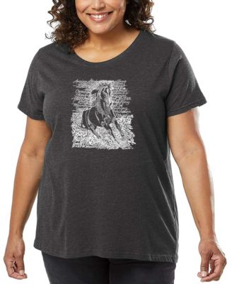 Plus Size Popular Horse Breeds Word Art T-Shirt