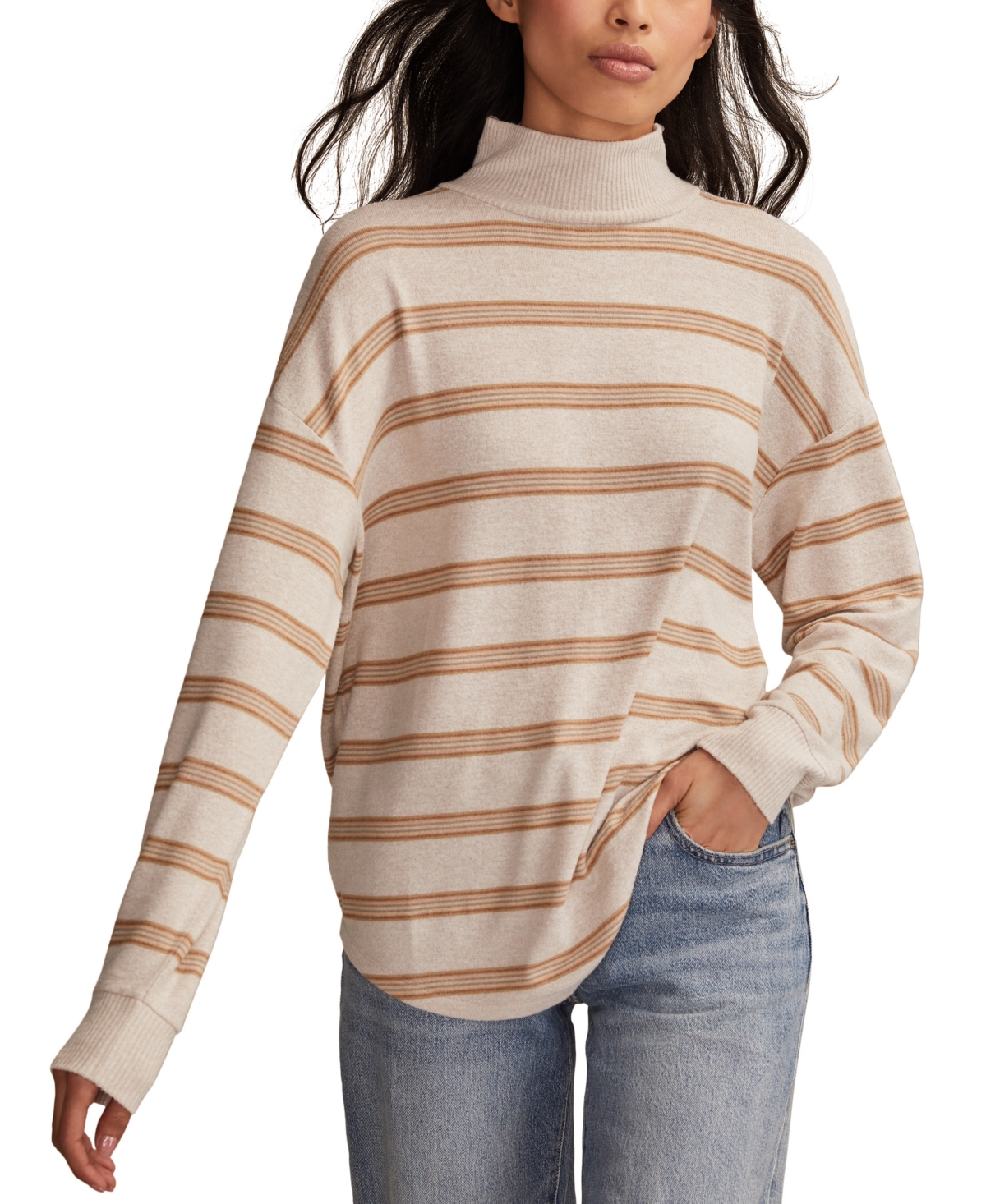 Lucky Brand Women's Cloud Mock Neck Top