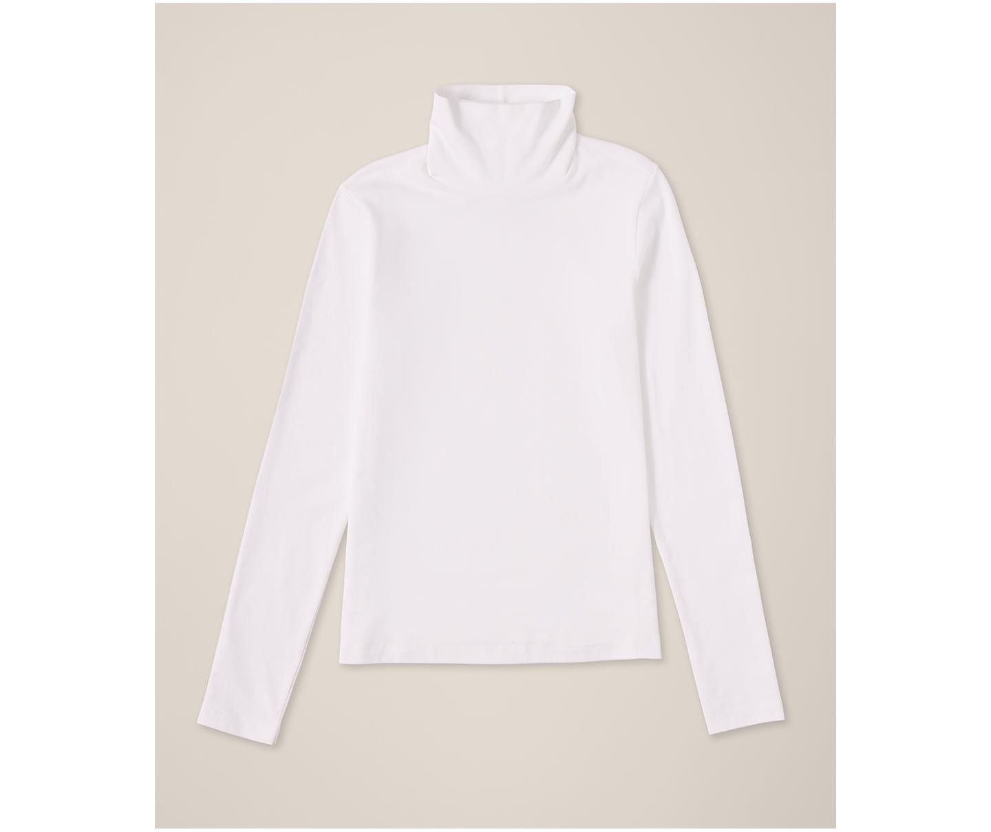 Женский топ Pact Luxe Stretch Jersey Slim Turtleneck, цвет: Белый — фото 6