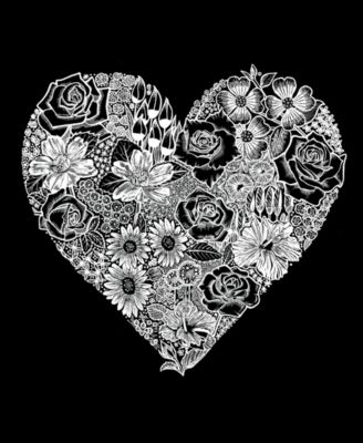 Plus Size Heart Flowers Art T-Shirt