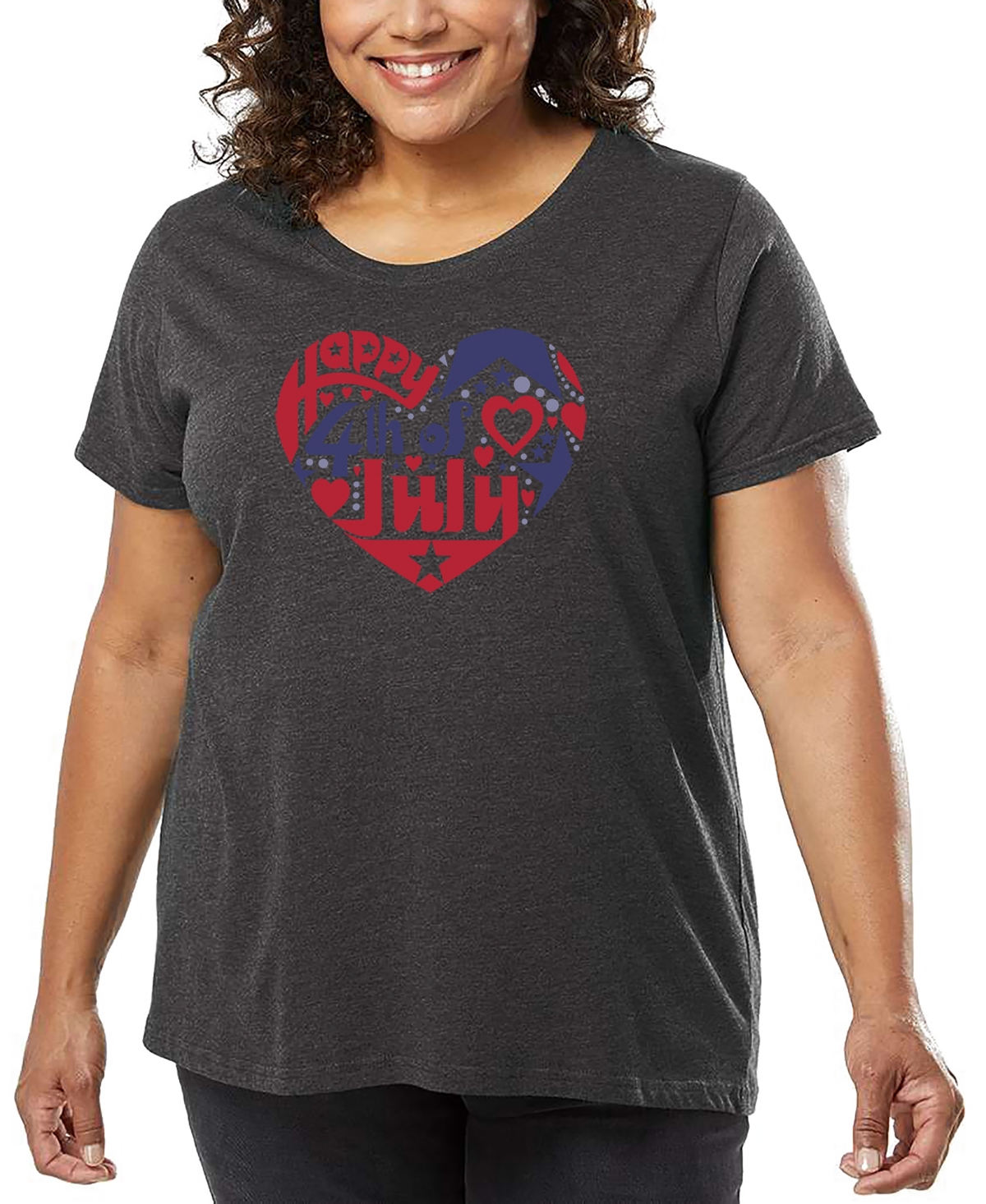 La Pop Art Plus Size All I Want For Christmas Is You Word Art T-shirt In Gray