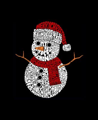 Plus Size Christmas Snowman Word Art T-Shirt
