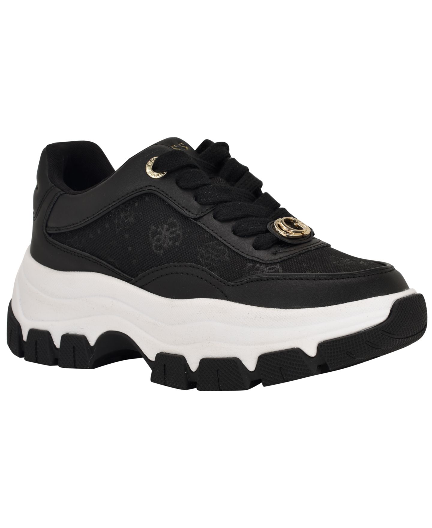 Женские кроссовки GUESS Berrett Quattro G Lace-Up Platform Hiker, цвет: Чёрный — фото 3