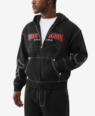 Men's Cinched Big T Zip Up Hoodie