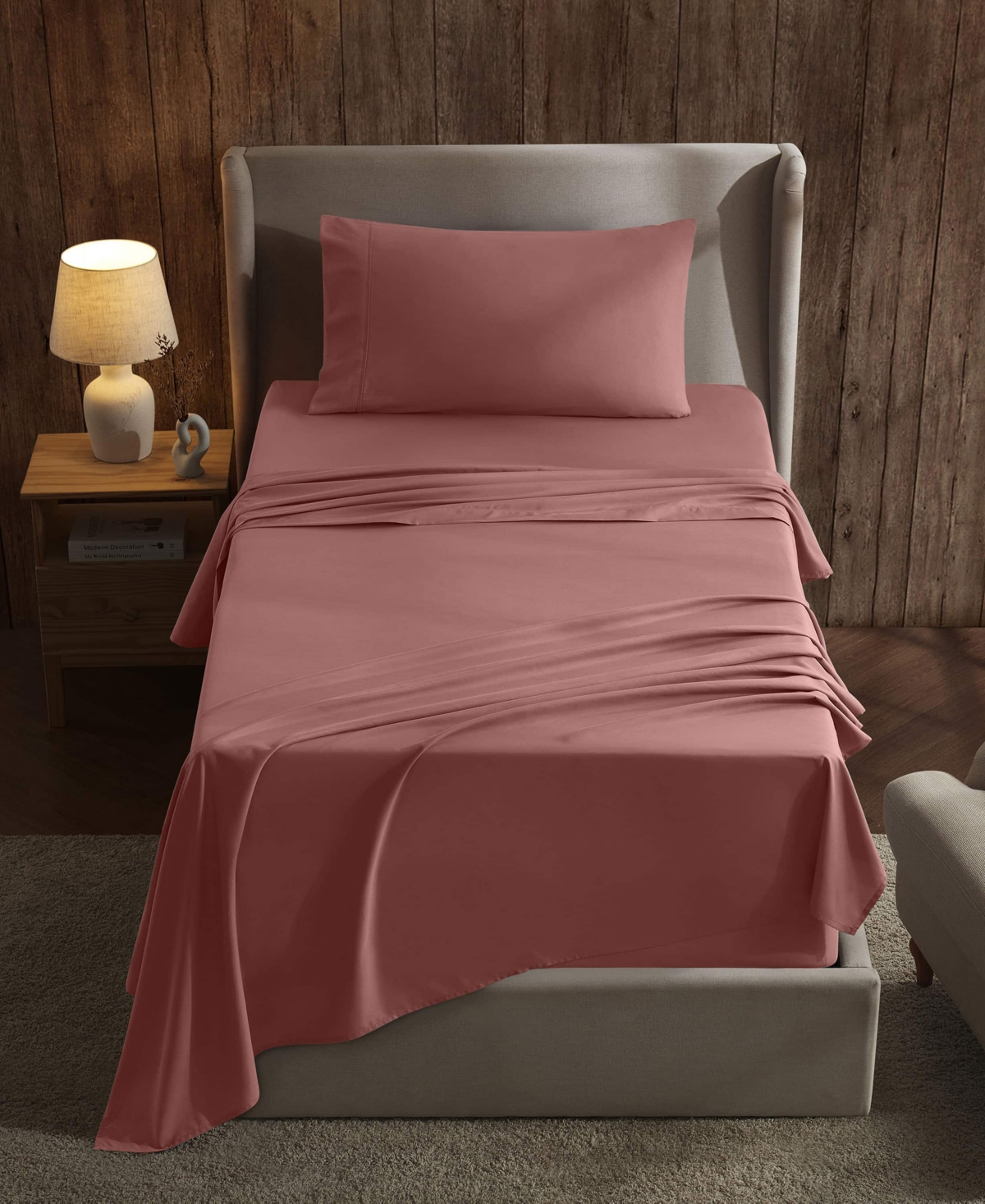 Nestl Premier Collection Deep Pocket 3 Piece Sheet Set, Twin Xl In Pink