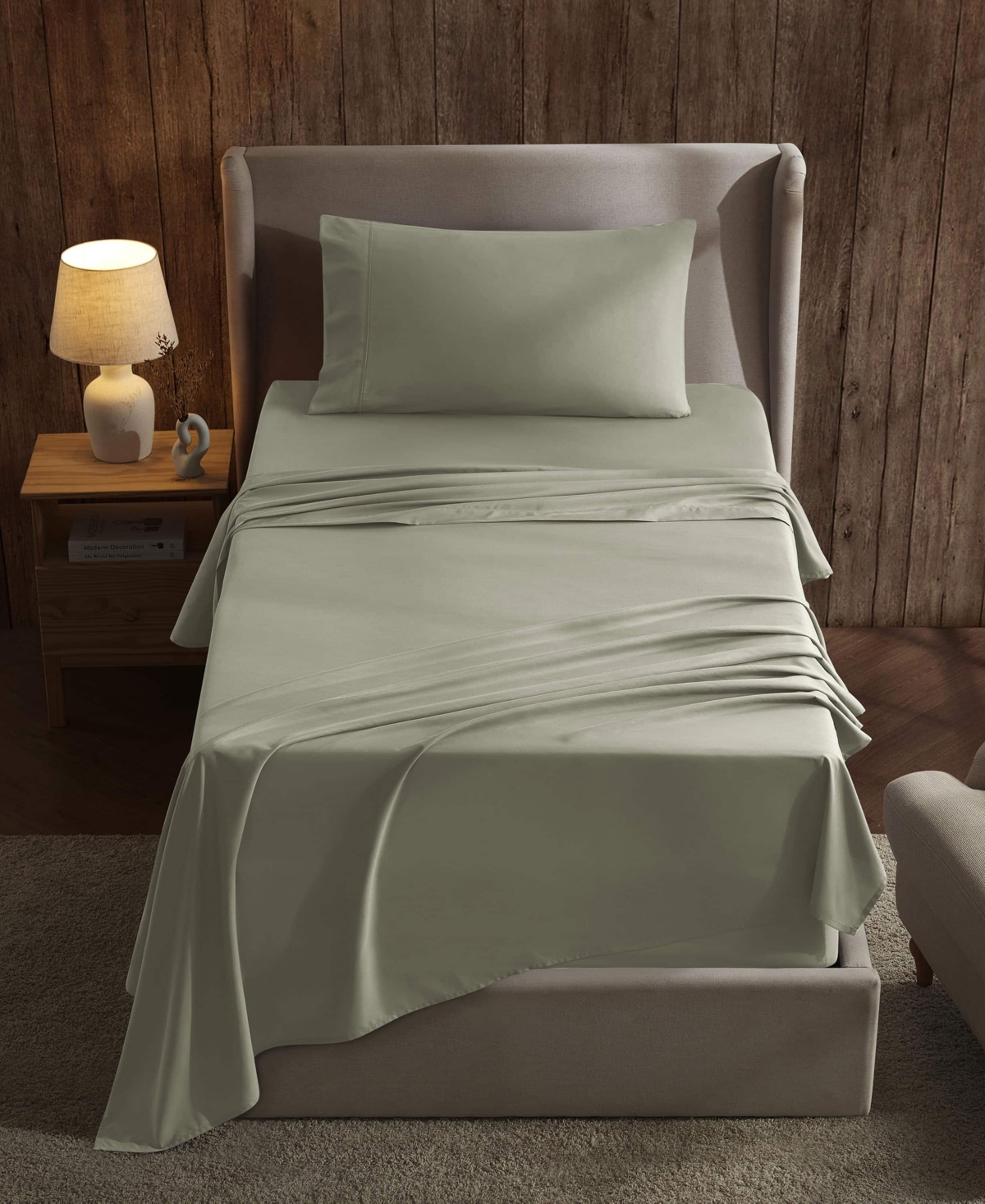 Nestl Premier Collection Deep Pocket 3 Piece Sheet Set, Twin Xl In Green