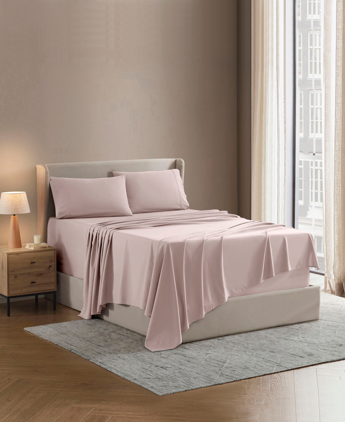 Nestl Premier Collection Deep Pocket 5 Piece Sheet Set, Split King In Pink