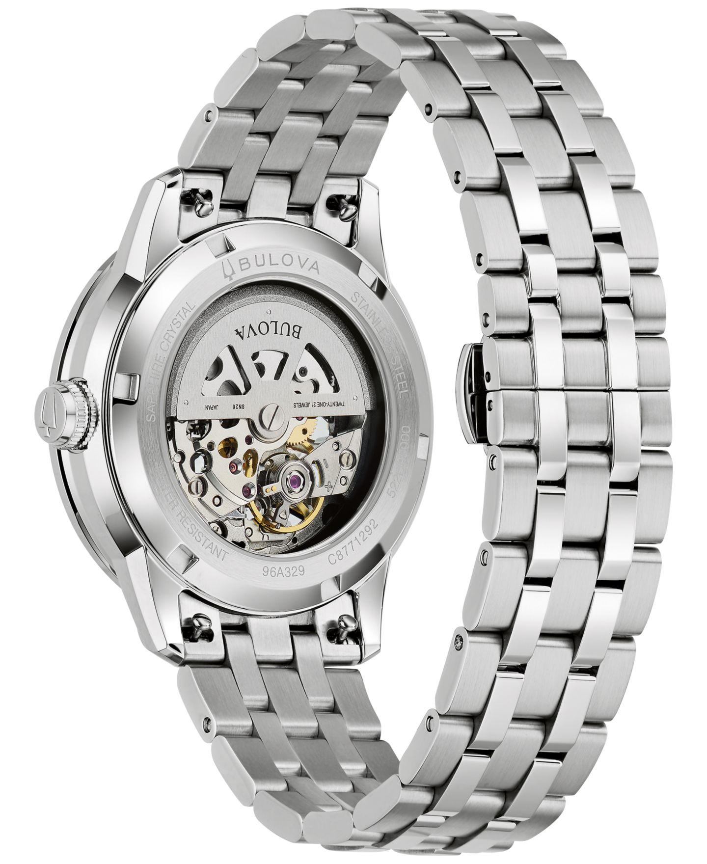 Мужские часы Bulova Classic Sutton Automatic Silver-Tone Stainless Steel Bracelet Watch 40mm — фото 3