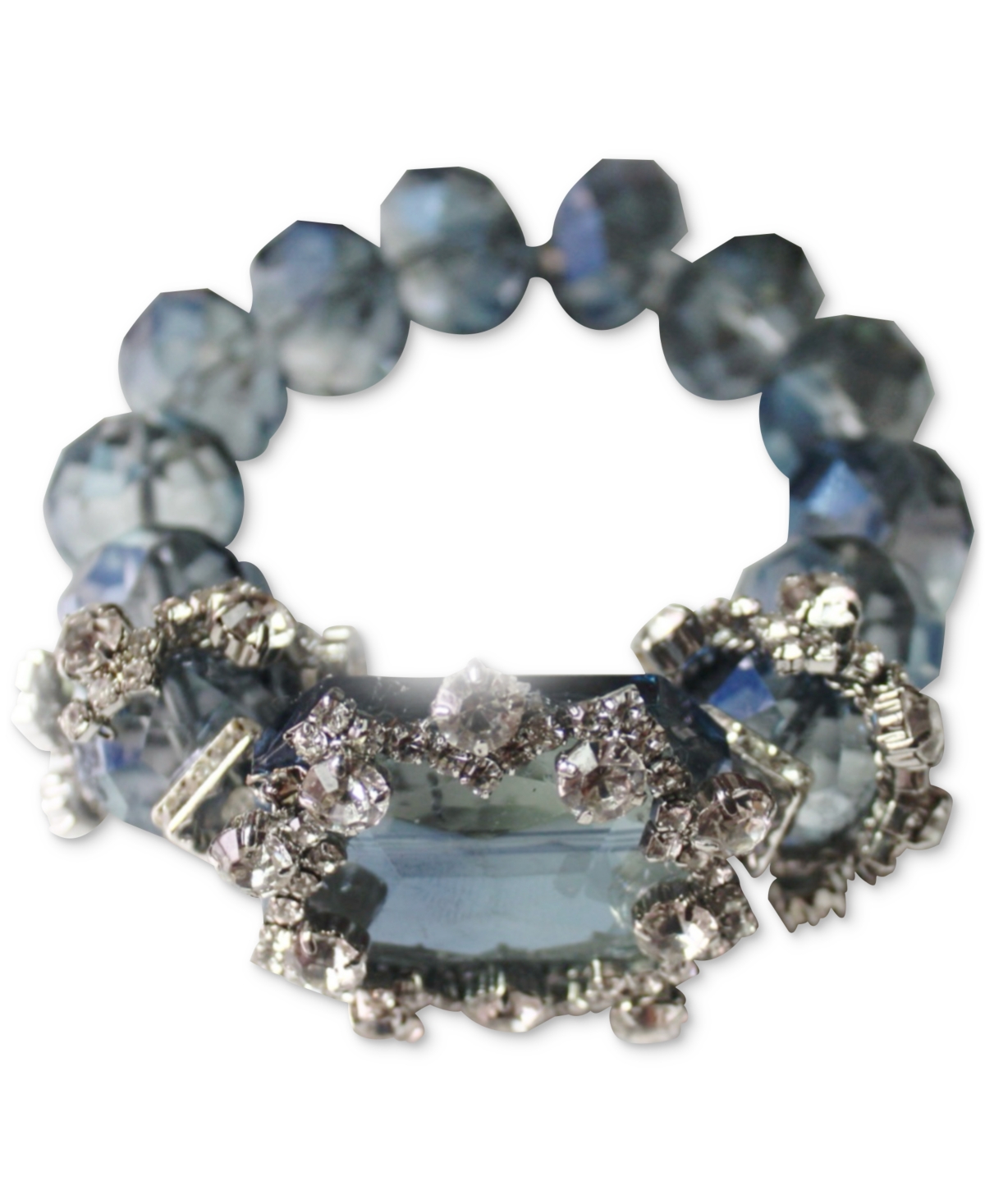 Michael Gabriel Designs The Gilded Marinia Stretch Crystal Bracelet In Blue