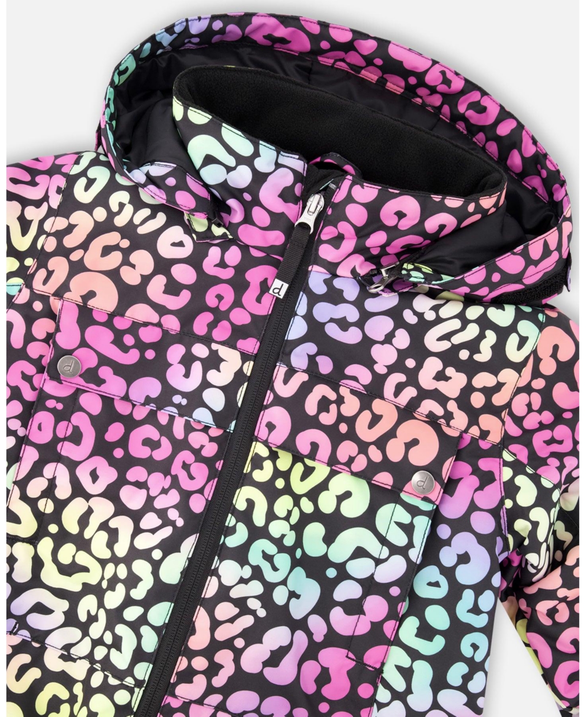 Deux par Girl One-Piece Teknik Snowsuit Rainbow Leopard