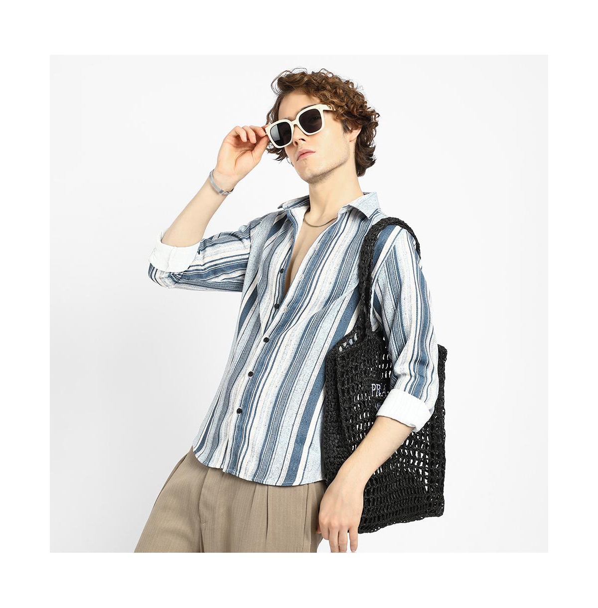 Campus Sutra Men's Multitrack-Striped Shirt