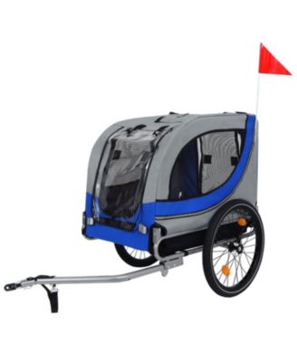 Large Folding Bike Trailer for Dogs – 120LB Capacity, All-Terrain Pet Carrier, Gray + Blue