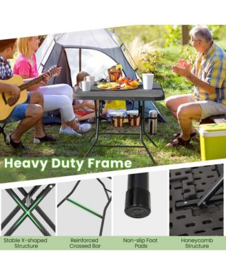 31.5" Square Folding Table Indoor Outdoor Foldable Plastic Table