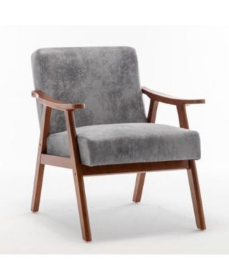 Mid-Century Modern Chair with Solid Wood Frame