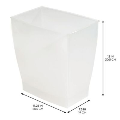 mDesign Small Rectangular Bathroom Trash Cans - Set of 4 - Frost - Made in USA
