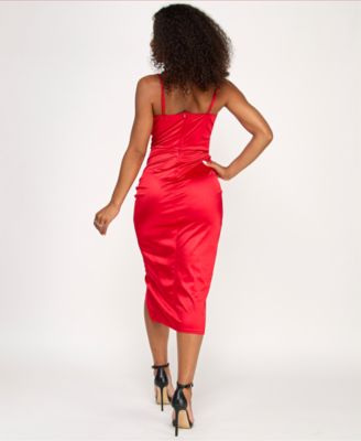 Juniors' Cowl Neck Sleeveless Midi Dress