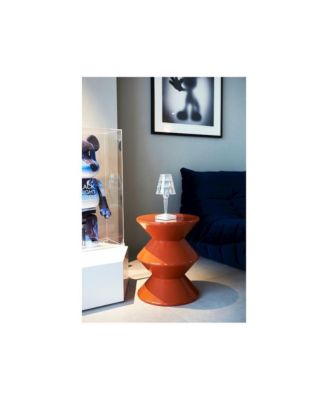 Aura Modern Plastic Side End Table, Indoor/Outdoor Use, Brown